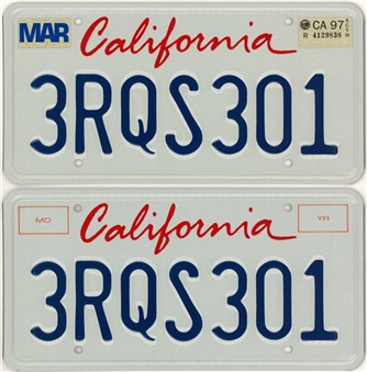 Tupac Shakur Rolls Royce California License Plates and Registration (Letter of Provenance)